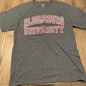 Champion Heather Gray Bloomsburg University Short Sleeve Tee with Maroon Print